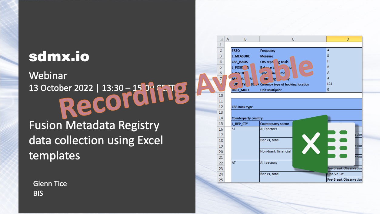 Fusion Metadata Registry - data collection using Excel templates