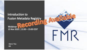 Fusion Metadata Registry (FMR) beginners hands on webinar