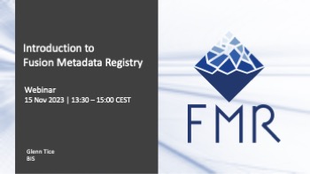 Fusion Metadata Registry (FMR) beginners hands on webinar